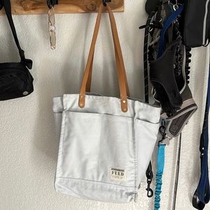 Feed Projects canvas market tote glacial gray